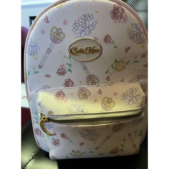 Loungefly Sailor Moon Pastel Mini Backpack Floral Magical Theme - Picture 2 of 4